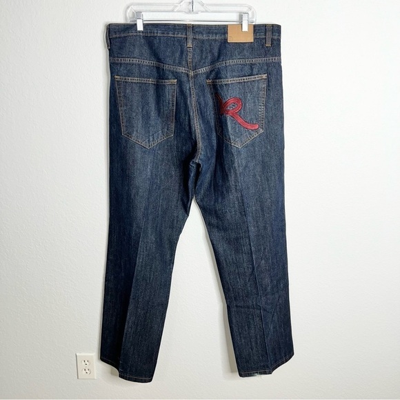 Vintage Rocawear Jeans Men Size 40 X 34 y2K 90s Dark Wash Embroidered R G - Picture 1 of 11